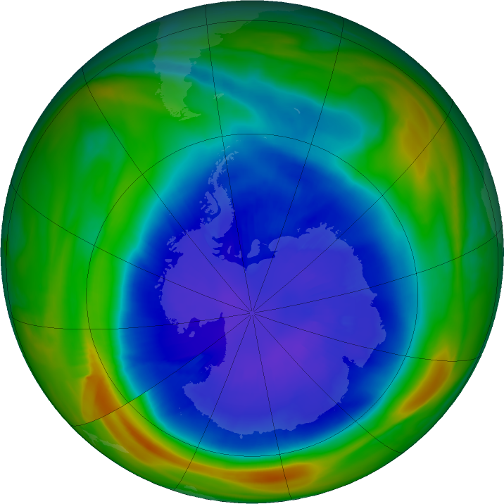 Antarctic ozone map for 10 September 2021